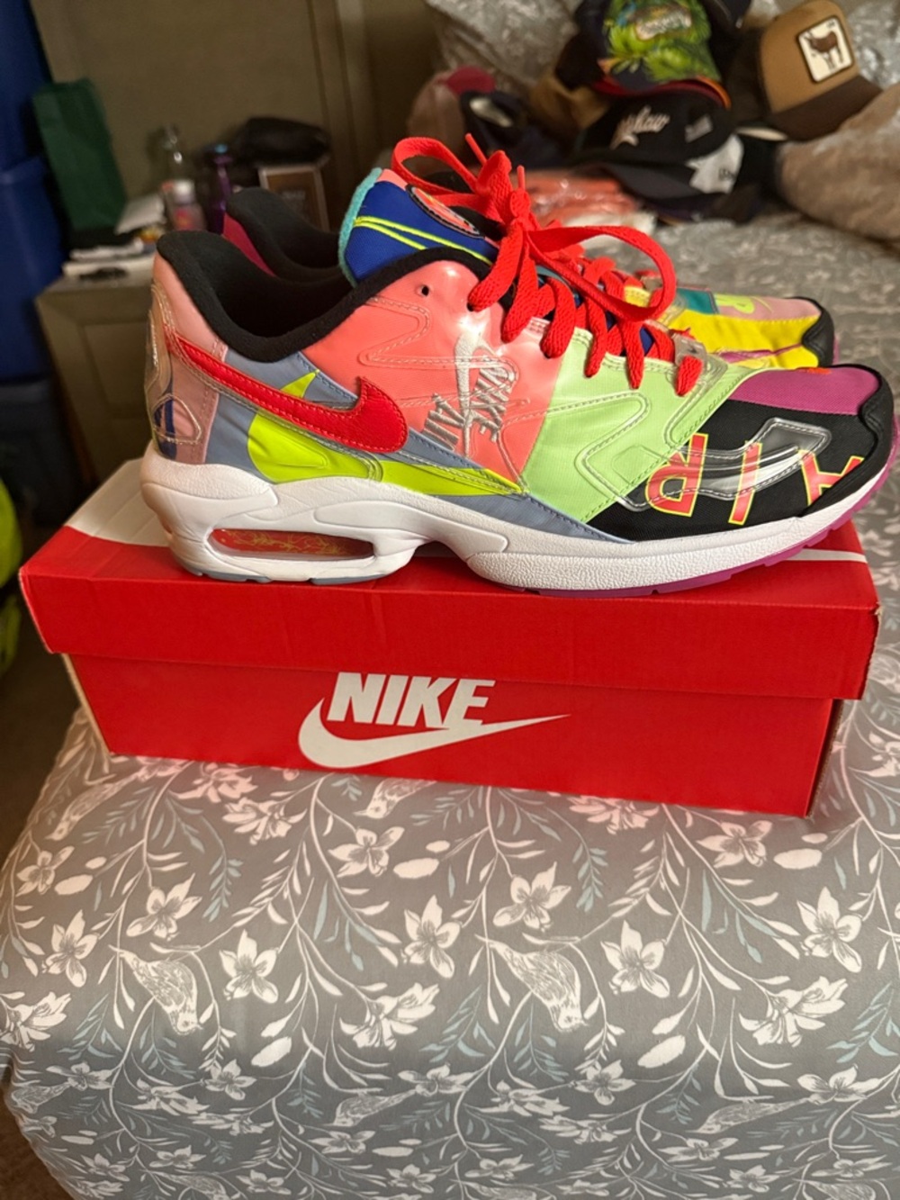 Nike Air Max2 Light Neon Multicolor Air Sneakers - Red, Pink, Lime, Yellow, Blue